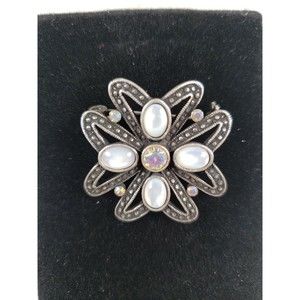 Vintage Mother of Peal Stone Brooch